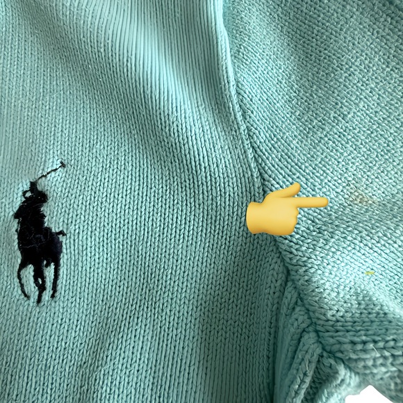 Polo Ralph Lauren Golf W’s Full Zip Sweater Small Aqua sky blue Jacket cotton - Picture 14 of 14